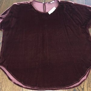 Madewell off the shoulder velvet top